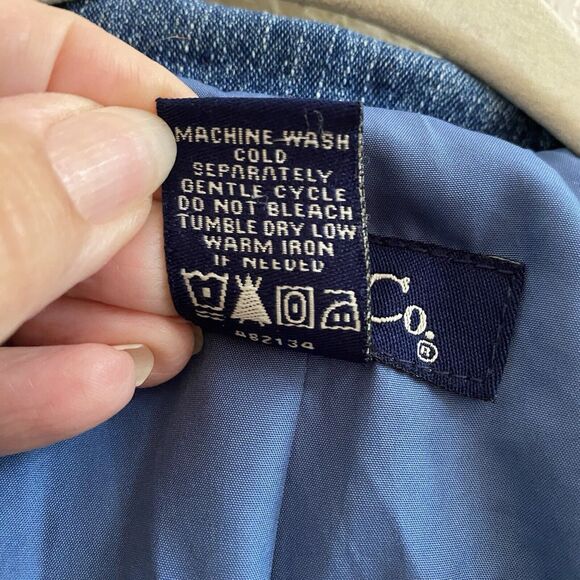 DENIM & CO Stretch Cotton Embroidered‎ Denim Lined Jacket Floral-Size Medium - Picture 11 of 14